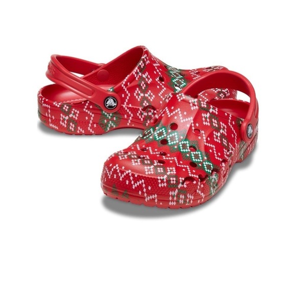 Crocs Baya Holiday Graphic Clog Red‎ Fair Isle Size M10 W12 Christmas Gift NWT - Picture 12 of 12